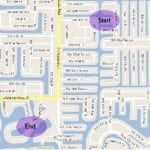 Map of our Cape Coral Canal Cruise