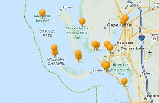 Fort Myers - Estero Bay to Pine Island Sound Fishing Map