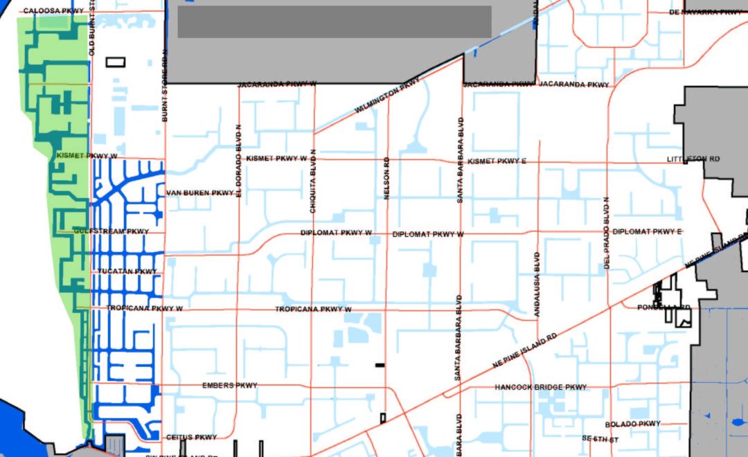 Cape Coral Canal Map Southwest FL